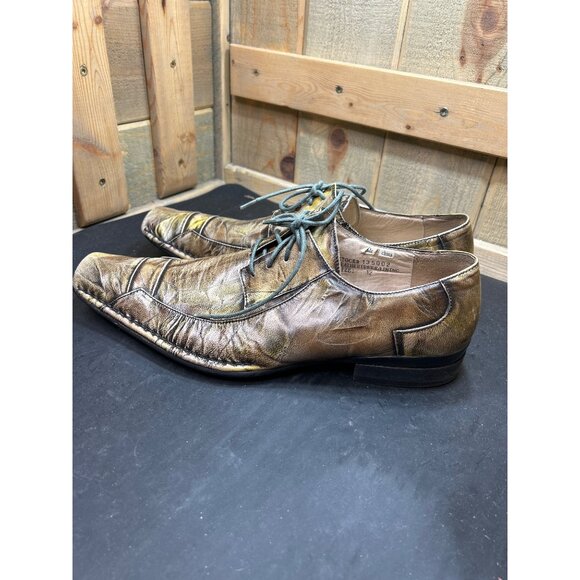 Mens Giovanni Express Leather Distressed Square Toe Lace-Up Dress Shoes Size 12 - Picture 8 of 9